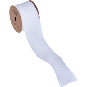 Crisp White Ruffled Ribbon 40mm