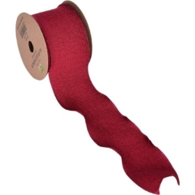 Deep Cranberry Ruffled Ribbon 40mm