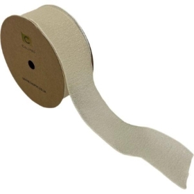 Ivory Crushed Silk Ribbon 38mm