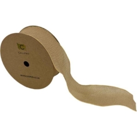 Coffee Crushed Silk Ribbon 38mm