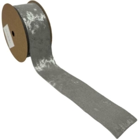 Silver Crushed Velvet Ribbon 38mm