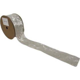 White Crushed Velvet Ribbon 38mm