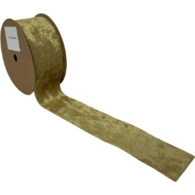 Gold Crushed Velvet Ribbon 38mm