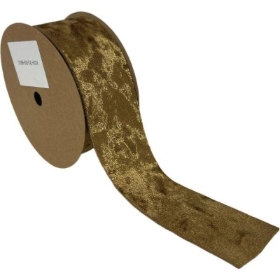 Bronze Crushed Velvet Ribbon 38mm