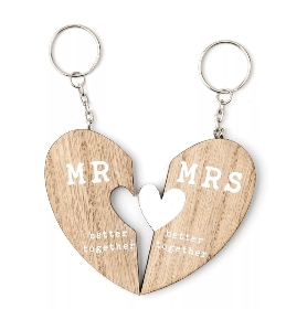 Love Story Mr & Mrs Keyrings 