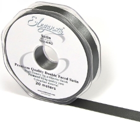 Graphite Satin Ribbon 15mm