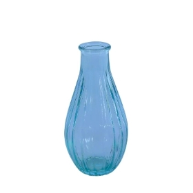 Blue Fluted Bud Vase 14cm