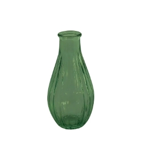 Green Fluted Bud Vase 14cm