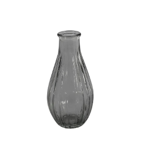 Grey Fluted Bud Vase 14cm