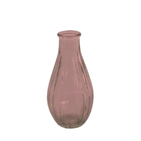 Pink Fluted Bud Vase 14cm