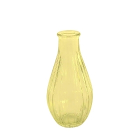 Yellow Fluted Bud Vase 14cm