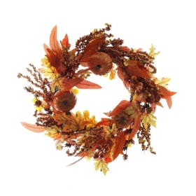Autumn Pumpkin & Berry Wreath 60cm