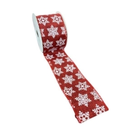 Snowflake Xmas Ribbon 63mm