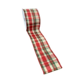 Natural Tartan Ribbon 63mm