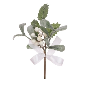 Snowberry Mistletoe Pick 22cm