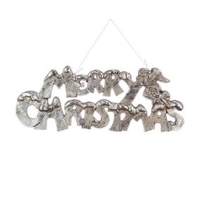 Silver Merry Christmas Sign