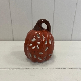 Orange Pumpkin Tealight Holder 12cm