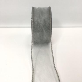 Silver Organza Ribbon 50mm