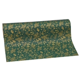 Gold Foliage Green Kraft Paper