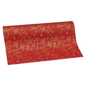Gold Foliage Red Kraft Paper