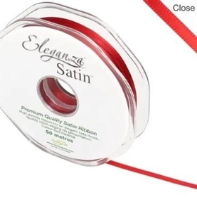 Red Satin Ribbon 3mm x 50m