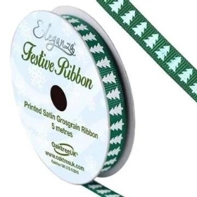 Green Xmas Tree Ribbon 10mm