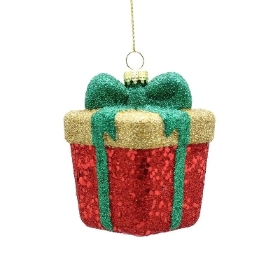 Red Glitter Gift Box 9cm