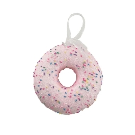 Pink Glitter Hanging Donut 15cm