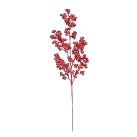 Red Glitter Berry Stem 48cm