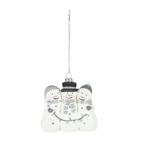 Silver Hanging Snowman Trio 9.5cm