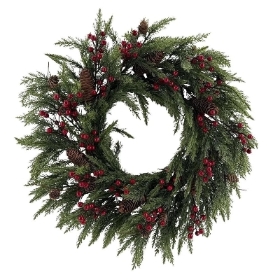 Soft Pine & Berry Wreath 60cm