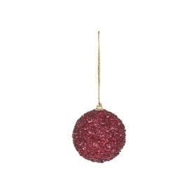 Burgundy Glitter Bauble 8cm