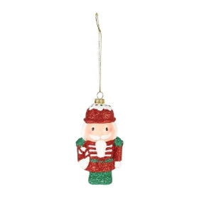 Red & Green Soldier & Candy Cane 12cm