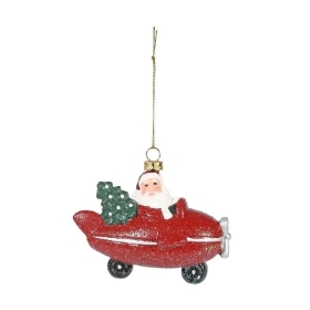 Santa In A Plane 9cm