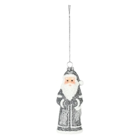 Silver Hanging Santa 12.5cm