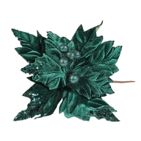 Emerald Velvet Poinsettia 28cm