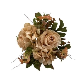 Caramel Rose & Blossom Bunch 30cm