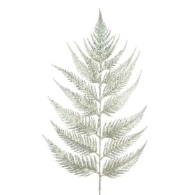 Silver Sparkle Leather Leaf 55cm