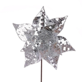 Silver Disco Poinsettia 50cm