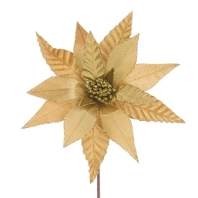 Large Gold Velvet Poinsettia 57cm