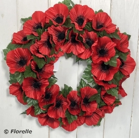 Red Poppy Wreath 36cm