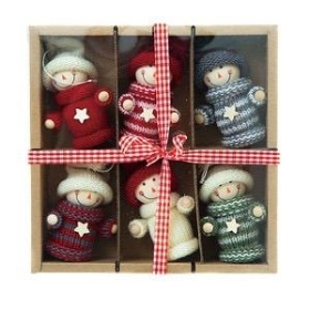 Xmas Dolls x6 8cm 