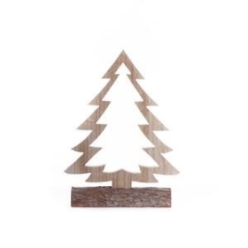 Wood Tree On Base 24cm