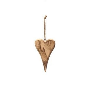 Chunky Hanging Wood Heart 17cm