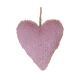 Pink Fur Heart 12cm