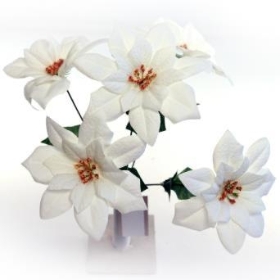 Ivory Velvet Poinsettia Bush 37cm