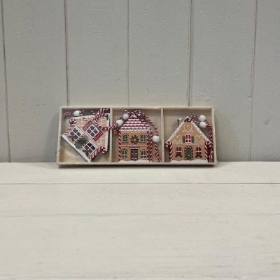 Hanging Gingerbread Houses 8cm