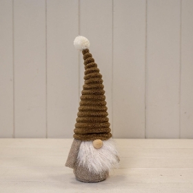 Brown Ribbed Hat Gonk 30cm