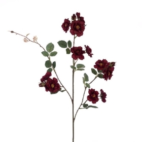 Burgundy Tea Rose Spray 89cm