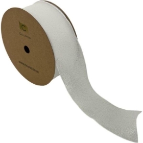 White Crushed Silk Ribbon 9m